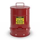 Brandsäker avfallsbehållare Herman, rund, med pedal, volym 53 l