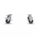 Hjulsats till hyllvagn med rostfri sarg CustomLine, 2 bromsade länkhjul, 2 fasta hjul, massivgummi, lämnar inga märken Ø 160 mm