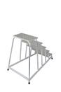 Arbetstrappa Hildur, räfflad aluminiumplåt, ensidig, 5 steg