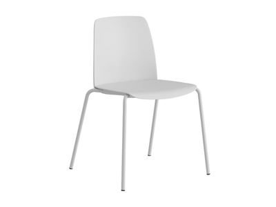 Stol Helmer, sits/ryggstöd i plast, 4-pack, sits vit, underrede vitt