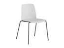 Stol Helmer, sits/ryggstöd i plast, 4-pack, sits vit, underrede silver