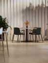 Stol Helmer, sits/ryggstöd stoppade, 4-pack, sits mörkgrå, underrede svart, med armstöd