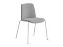 Stol Helmer, sits/ryggstöd stoppade, 4-pack, sits ljusgrå, underrede vitt