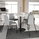 Stol Helmer, sits/ryggstöd stoppade, 4-pack, sits ljusgrå, underrede svart