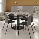 Stol Helmer, sits/ryggstöd stoppade, 4-pack, sits mörkgrå, underrede svart