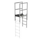 Utsteg med övergång för väggstege Emilio, galvaniserat stål, fri längd 880 mm