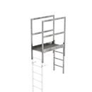 Utsteg med övergång för väggstege Emilio, galvaniserat stål, fri längd 1080 mm