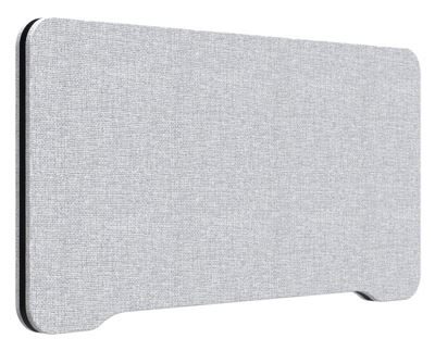 Bordsskärm Edge, 800x400 mm, toppmonterad, ljusgrå, svart
