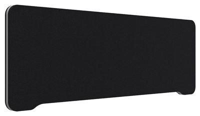 Bordsskärm Edge, 1200x400 mm, toppmonterad, svart, grå