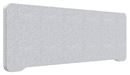 Bordsskärm Edge, 1200x400 mm, toppmonterad ljusgrå, vit