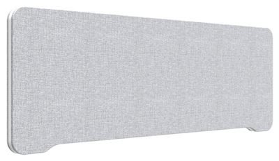 Bordsskärm Edge, 1200x400 mm, toppmonterad ljusgrå, vit