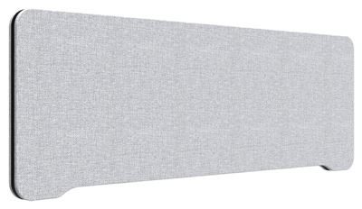 Bordsskärm Edge, 1200x400 mm, toppmonterad, ljusgrå, svart