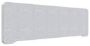 Bordsskärm Edge, 1400x400 mm, toppmonterad, ljusgrå, vit