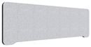 Bordsskärm Edge, 1400x400 mm, toppmonterad, ljusgrå, svart