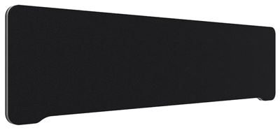 Bordsskärm Edge, 1600x400 mm, toppmonterad, svart, svart