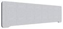 Bordsskärm Edge, 1600x400 mm, toppmonterad, ljusgrå, svart