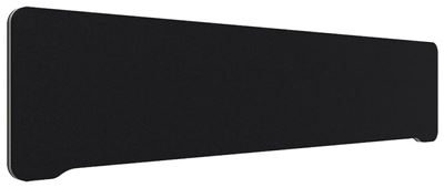 Bordsskärm Edge, 1800x400 mm, toppmonterad svart, grå