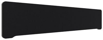 Bordsskärm Edge, 2000x400 mm, toppmonterad svart, grå