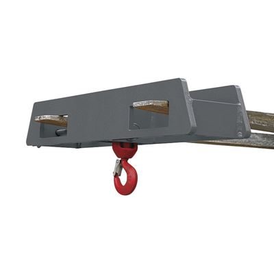 Lyftkrok för gaffeltruck Arnulf, via två gaffelarmar, lastkapacitet 2500 kg, grå