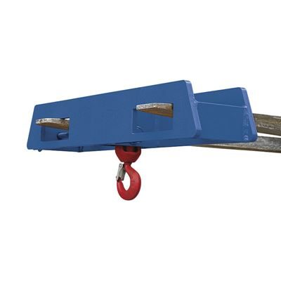 Lyftkrok för gaffeltruck Arnulf, via två gaffelarmar, lastkapacitet 5000 kg, blå