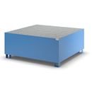 Uppsamlingskärl Rufus, för 1 x 1000 l-container/4 x 200 l-fat, stående, pulverlackerad, blå RAL 5012