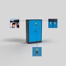 Kemikalieskåp Aston, 2 dörrar, 3 hyllplan, dörrar ljusblå