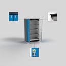 Kemikalieskåp Asta, 2 dörrar, 3 hyllplan, dörrar ljusblå