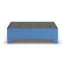 Uppsamlingskärl Moa, LxBxH 1200 x 800 x 360 mm, med certifikat, pulverlackerat i blått, med gallerdurk