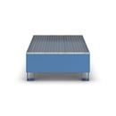 Uppsamlingskärl Moa, LxBxH 1200 x 800 x 360 mm, med certifikat, pulverlackerat i blått, med gallerdurk