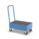 Fatpallsvagn Mona, LxB 800 x 500 mm, 2 x 60-litersfat, stående, blå RAL 5012