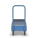 Fatpallsvagn Mona, LxB 800 x 500 mm, 2 x 60-litersfat, stående, blå RAL 5012