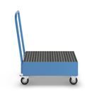 Fatpallsvagn Mona, LxB 800 x 500 mm, 2 x 60-litersfat, stående, blå RAL 5012