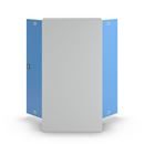 Kemikalieskåp Tom, med 3 tråghyllor och 1 bottentråg, dörrar gentianblå