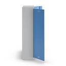 Kemikalieskåp Tom, med 3 tråghyllor och 1 bottentråg, dörrar gentianblå