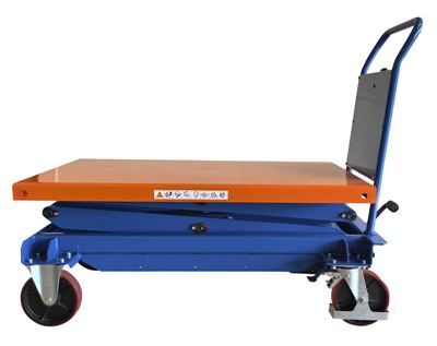 Lyftbordsvagn Manuell Valter, LxB 1400 x 820 mm, lastkapacitet 1000 kg