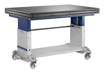 Svetsbord Hildor, lastkapacitet 1200 kg, med perforerad stålplåt