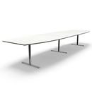 Konferensbord Elips, höjd 720 mm, BxD 4400 x 1200/800 mm, vit/förkromad