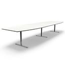 Konferensbord Elips, höjd 720 mm, BxD 5000 x 1200/800 mm, vit/förkromad