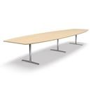 Konferensbord Elips, höjd 720 mm, BxD 5000 x 1200/800 mm, björk/förkromad