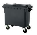 Sopkärl på hjul Vilma, volym 660 l, BxHxD 1360 x 1235 x 765 mm, antracitgrå