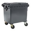 Sopkärl på hjul Vilma, volym 1100 l, BxHxD 1370 x 1470 x 1115 mm, antracitgrå