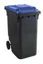 Soptunna av plast, DIN EN 840, 360 l, BxDxH 665 x 880 x 1115 mm, antracitgrå/blå