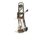 Säckkärra i aluminium Therese, lastkapacitet 350 kg, med lyftplattform, polyuretan, punkteringsfritt