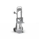 Säckkärra i aluminium Therese, lastkapacitet 350 kg, med lyftplattform, polyuretan, punkteringsfritt
