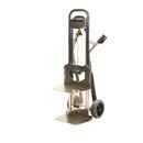 Säckkärra i aluminium Therese, lastkapacitet 350 kg, med lyftplattform, polyuretan, punkteringsfritt