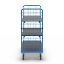 Plockvagn med gallersidor Bodil, massivgummihjul, lastyta LxB 1175 x 800 mm, 3 hyllplan