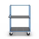 Plockvagn med gallersidor Bodil, massivgummihjul, lastyta LxB 1175 x 800 mm, 2 hyllplan