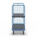 Plockvagn med gallersidor Bodil, massivgummihjul, lastyta LxB 1175 x 800 mm, 2 hyllplan