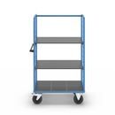 Plockvagn med gallersidor Bodil, massivgummihjul, lastyta LxB 975 x 700 mm, 3 hyllplan