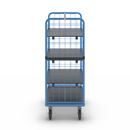 Plockvagn med gallersidor Bodil, massivgummihjul, lastyta LxB 975 x 700 mm, 4 hyllplan